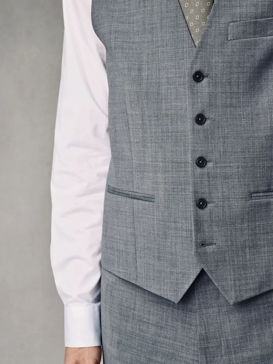 Vesten*Next - Regular Fit Wool Blend Motionflex Waistcoat Grijs