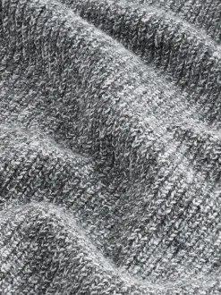 Gebreide Kleding*Next - Regular-fit gebreide trui met textuur en kwartrits bij de hals en wol Grijs