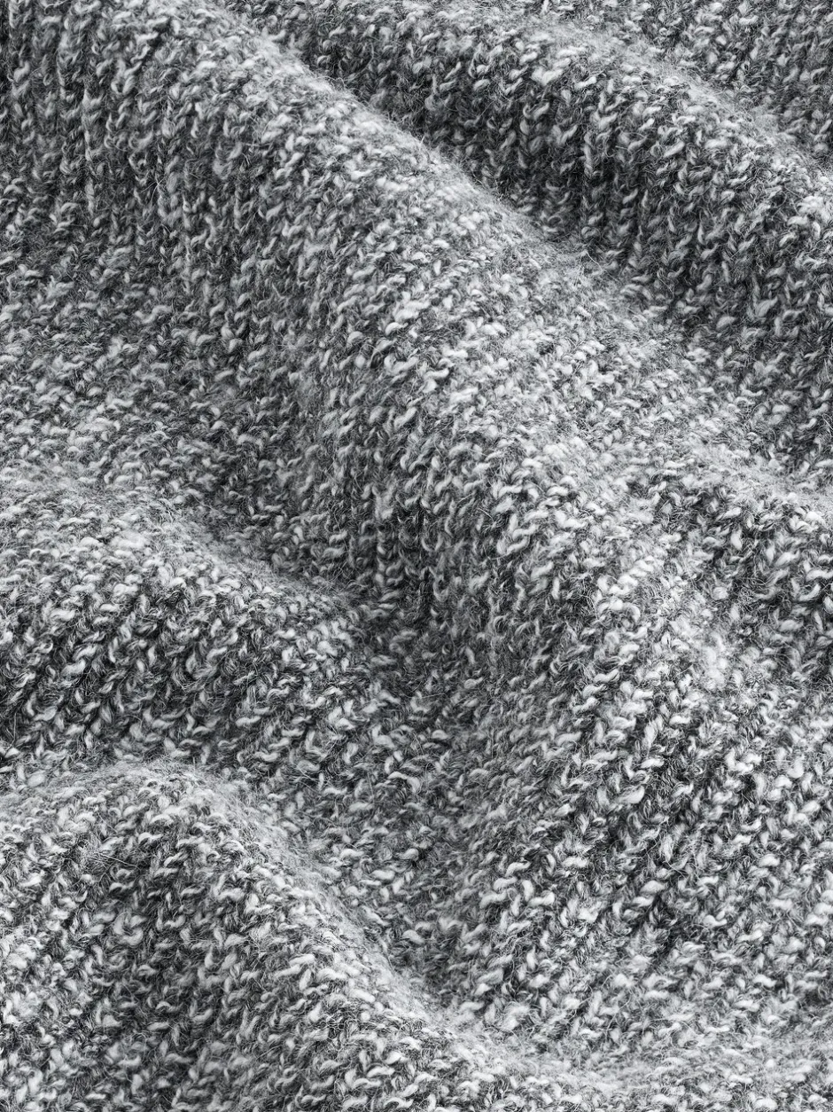 Gebreide Kleding*Next - Regular-fit gebreide trui met textuur en kwartrits bij de hals en wol Grijs
