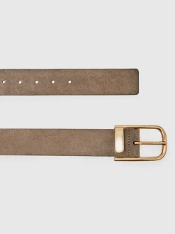 Ceintuurs*Reiss - Iyla leren riem met halve gesp Grijs