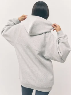 Hoody's En Sweatshirts*Next - Relaxte pasvorm zware lange hoodie Grijs