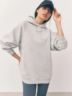 Hoody's En Sweatshirts*Next - Relaxte pasvorm zware lange hoodie Grijs