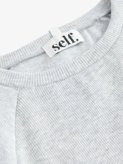 Loungewear|Tops En T-Shirts|self. Grijs - Aansluitend geribbeld T-shirt