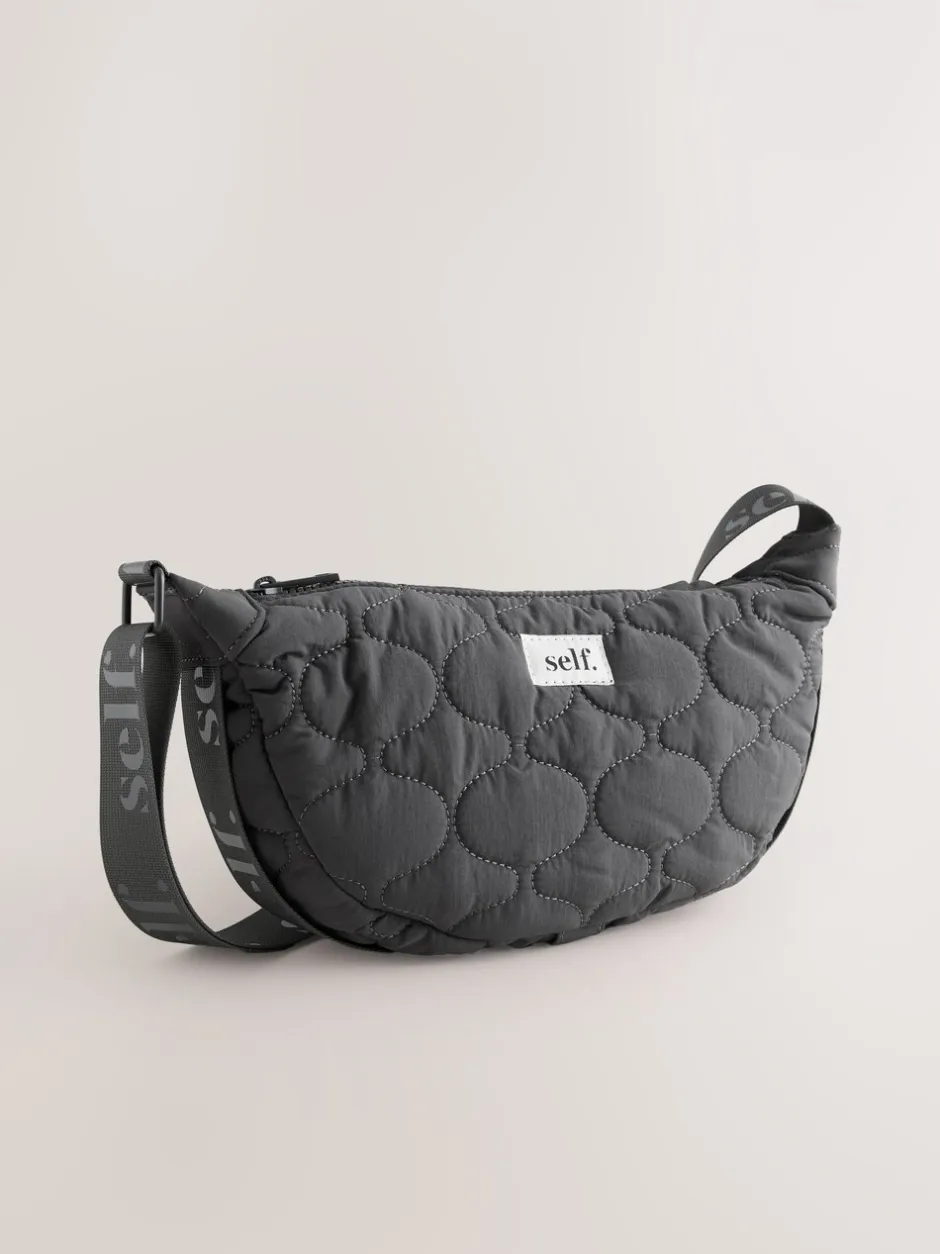 Tassen En Portemonnees|Next Grijs - Self. Nylon schoudertas