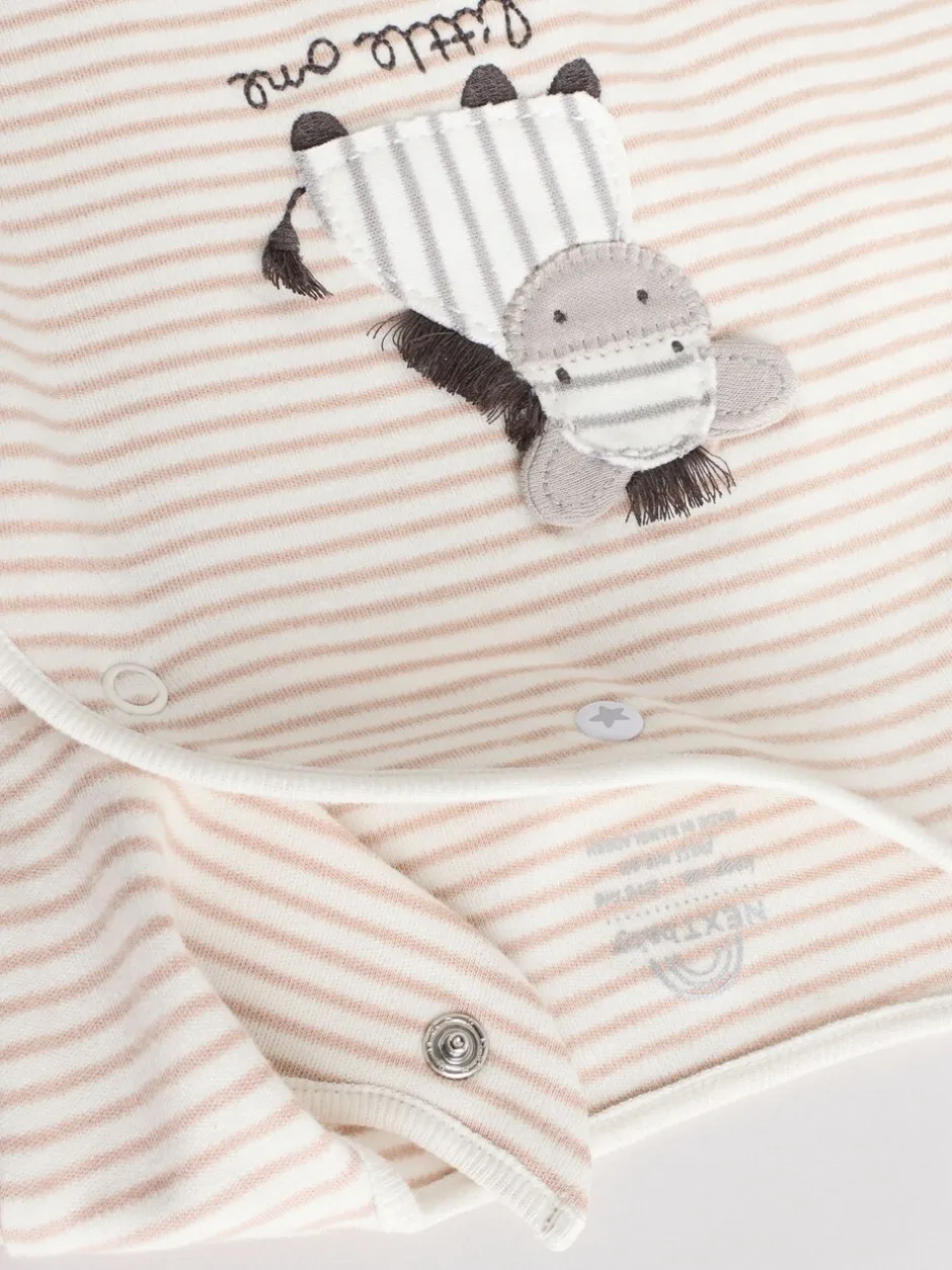 Babypakjes En Babypyjama's*Next Grijs - Set 3 baby-pyjama's met zebraprint van 100% katoen (0-2jr)