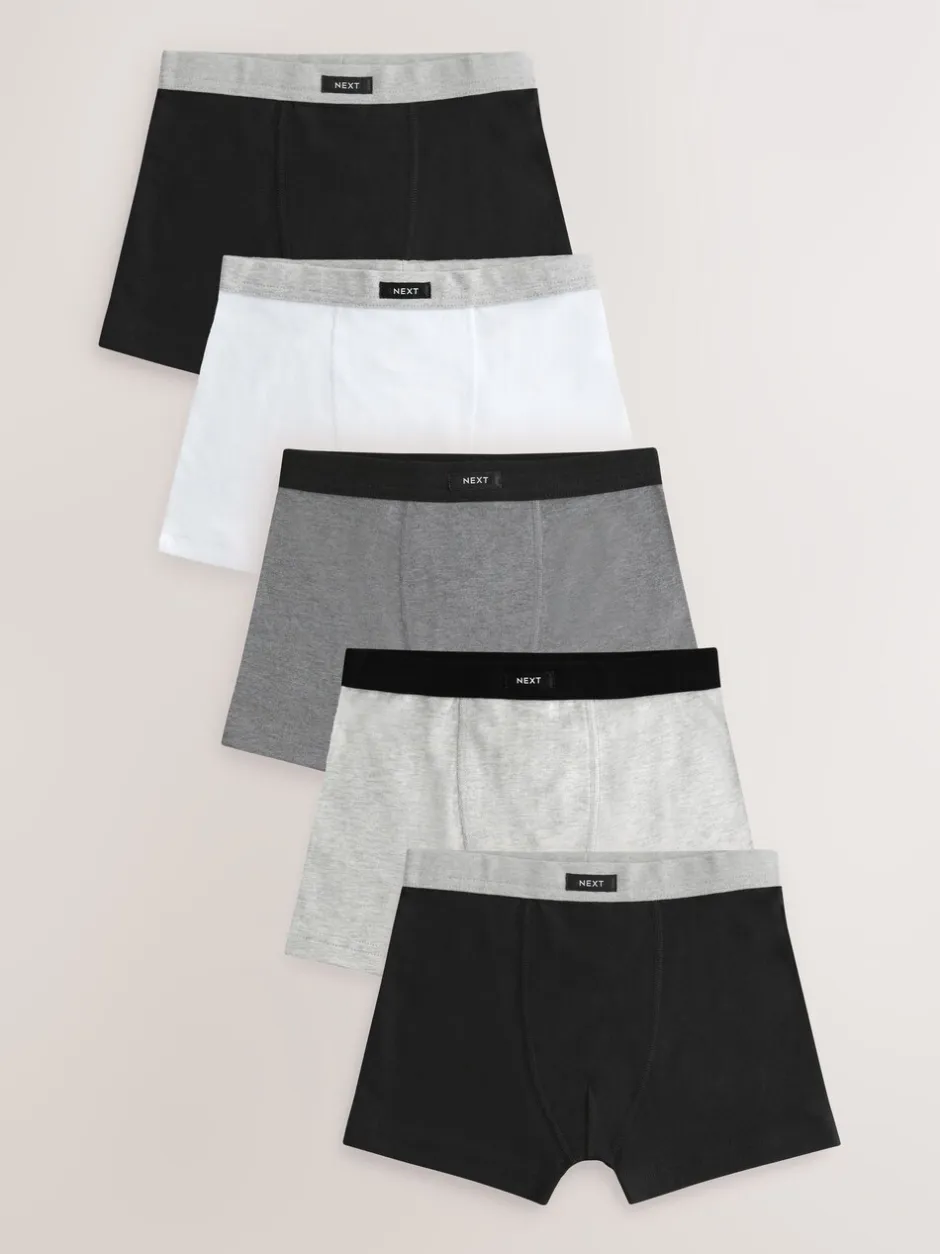 Ondergoed*Next - Set van 5 boxershorts met zachte tailleband (1,5-16 jr) Grijs