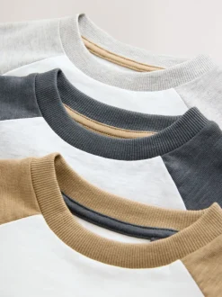 Tops|T-Shirts*Next Grijs - Set van 3 T-shirts met lange mouwen (3mnd-7jr)