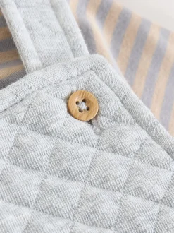 Rompertjes En Tuinbroeken|Next Grijs - Set van gewatteerde jersey tuinbroek en rompertje voor baby's (0mnd-2jr)