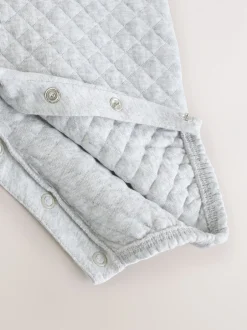 Rompertjes En Tuinbroeken|Next Grijs - Set van gewatteerde jersey tuinbroek en rompertje voor baby's (0mnd-2jr)