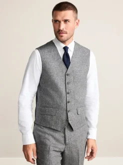 Vesten|Next - Signature Abraham Moon 100% British Wool Donegal Suit Waistcoat Grijs