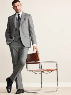 Vesten|Next - Signature Abraham Moon 100% British Wool Donegal Suit Waistcoat Grijs