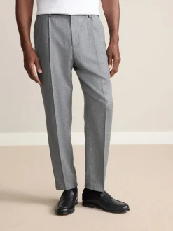 Formele Broek*Next - Signature Regular Tapered 100% REDA Marino Wool Smart Trousers With Elasticated Back Grijs