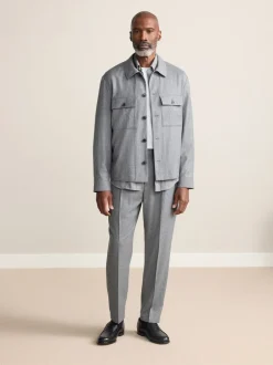 Formele Broek*Next - Signature Regular Tapered 100% REDA Marino Wool Smart Trousers With Elasticated Back Grijs