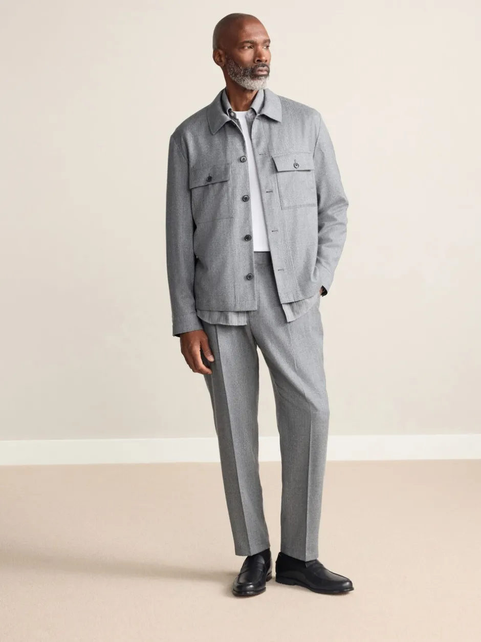 Formele Broek*Next - Signature Regular Tapered 100% REDA Marino Wool Smart Trousers With Elasticated Back Grijs