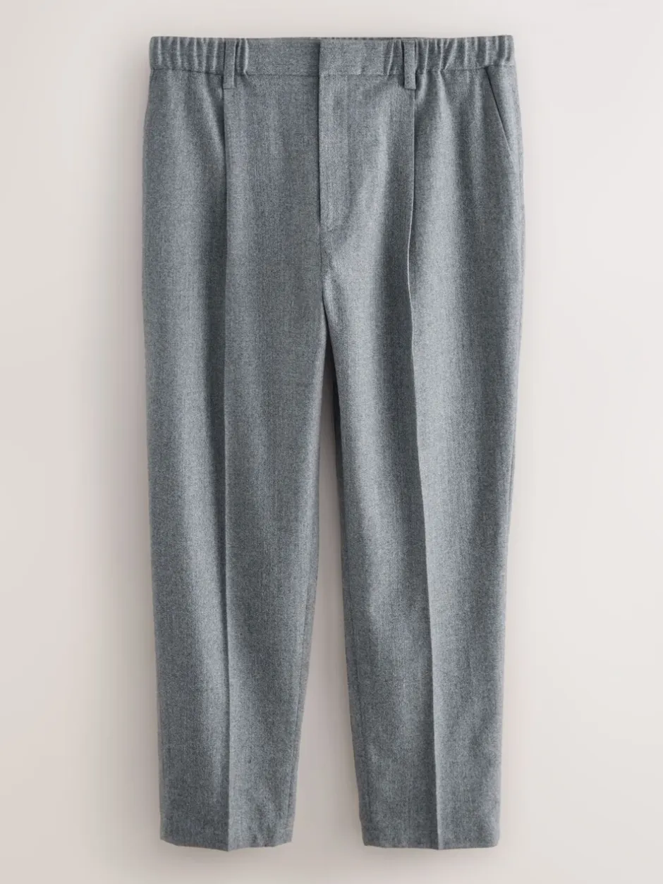 Formele Broek*Next - Signature Regular Tapered 100% REDA Marino Wool Smart Trousers With Elasticated Back Grijs