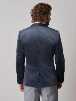 Smokings En Feestkleding|Blazers En Business-Jasjes*Next - Slim Fit - Fluwelen blazer Grijs