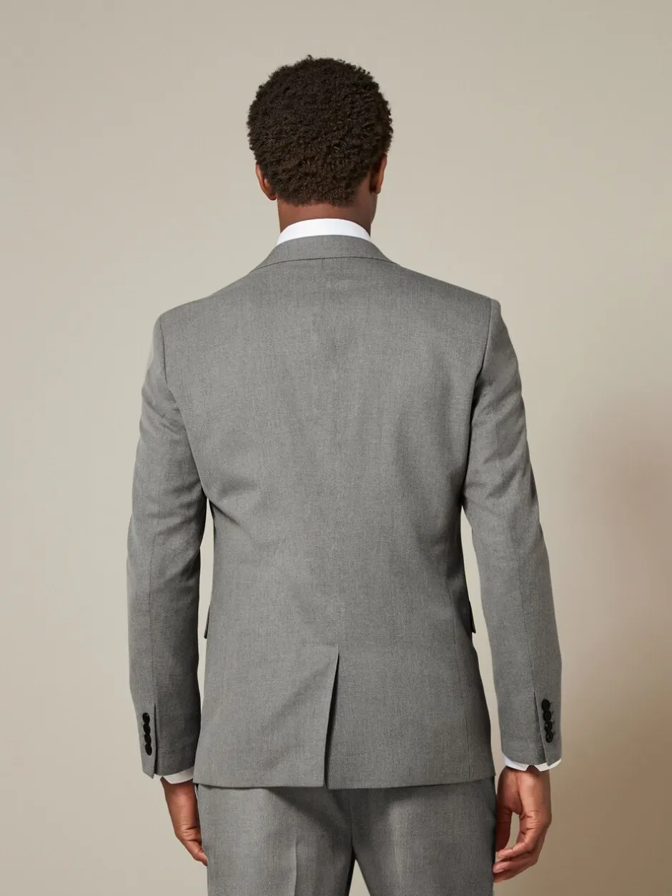 Blazers En Business-Jasjes|Pakken|Next Grijs - Slim Fit - Kostuum met textuur: colbert