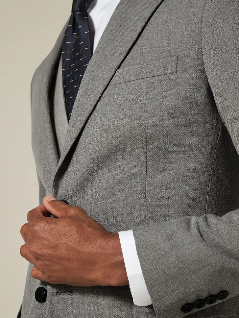 Blazers En Business-Jasjes|Pakken|Next Grijs - Slim Fit - Kostuum met textuur: colbert