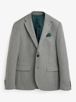 Blazers En Business-Jasjes|Pakken|Next Grijs - Slim Fit - Kostuum met textuur: colbert