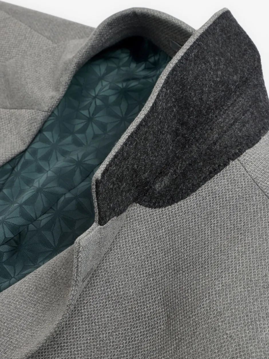 Blazers En Business-Jasjes|Pakken|Next Grijs - Slim Fit - Kostuum met textuur: colbert