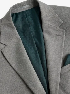 Blazers En Business-Jasjes|Pakken|Next Grijs - Slim Fit - Kostuum met textuur: colbert