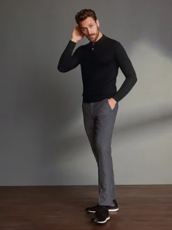 Formele Broek|Next - Slim Fit - Signature - 100% Wollen broek met Motion Flex-tailleband Grijs