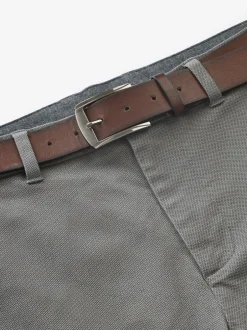 Formele Broek|Broeken En Chino's|Next Grijs - Slim Fit - Zachte chino met print en riem