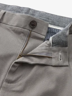 Formele Broek|Broeken En Chino's|Next Grijs - Slim Fit - Zachte chino met print en riem