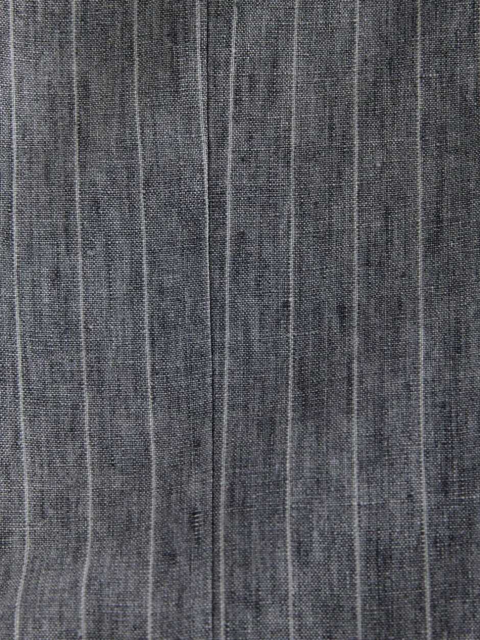 Pakken|Next Grijs - Slim fit Signature Leomaster Italiaans gestreept linnen colbert