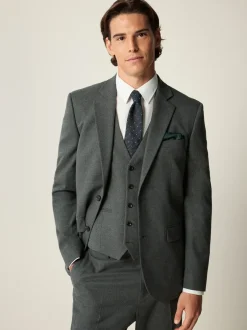 Blazers En Business-Jasjes|Pakken|Next Grijs - Slim-fit flanellen colbert