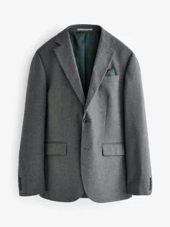 Blazers En Business-Jasjes|Pakken|Next Grijs - Slim-fit flanellen colbert