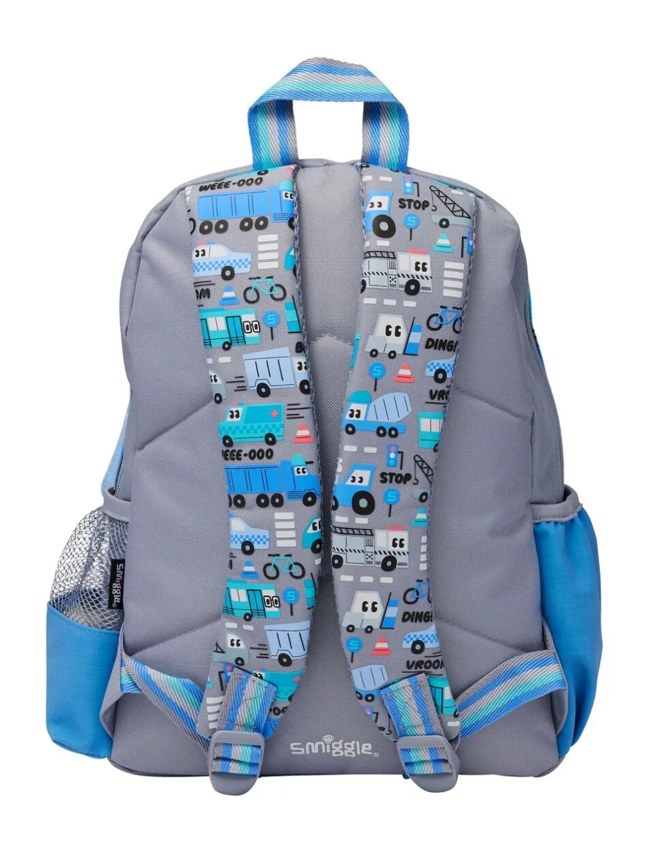 Tassen|Smiggle - Ready Set Go Junior rugzak met figuurtjes Grijs