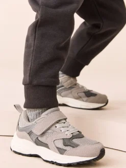 Sneakers*Next - Sneakers met klittenbandsluiting en elastische veters Grijs