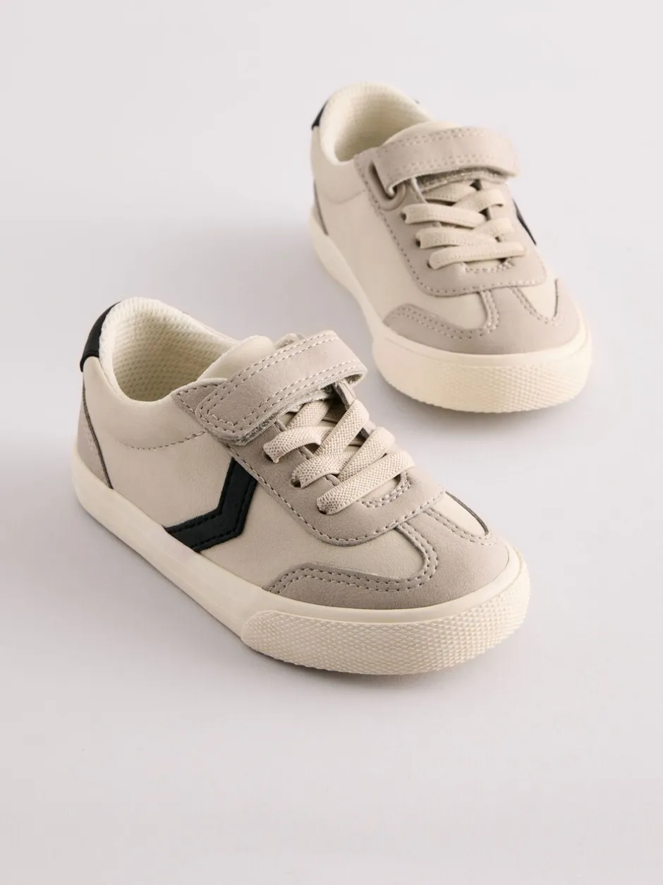 Sneakers|Next Grijs - Sneakers met klittenbandsluiting en elastische veters