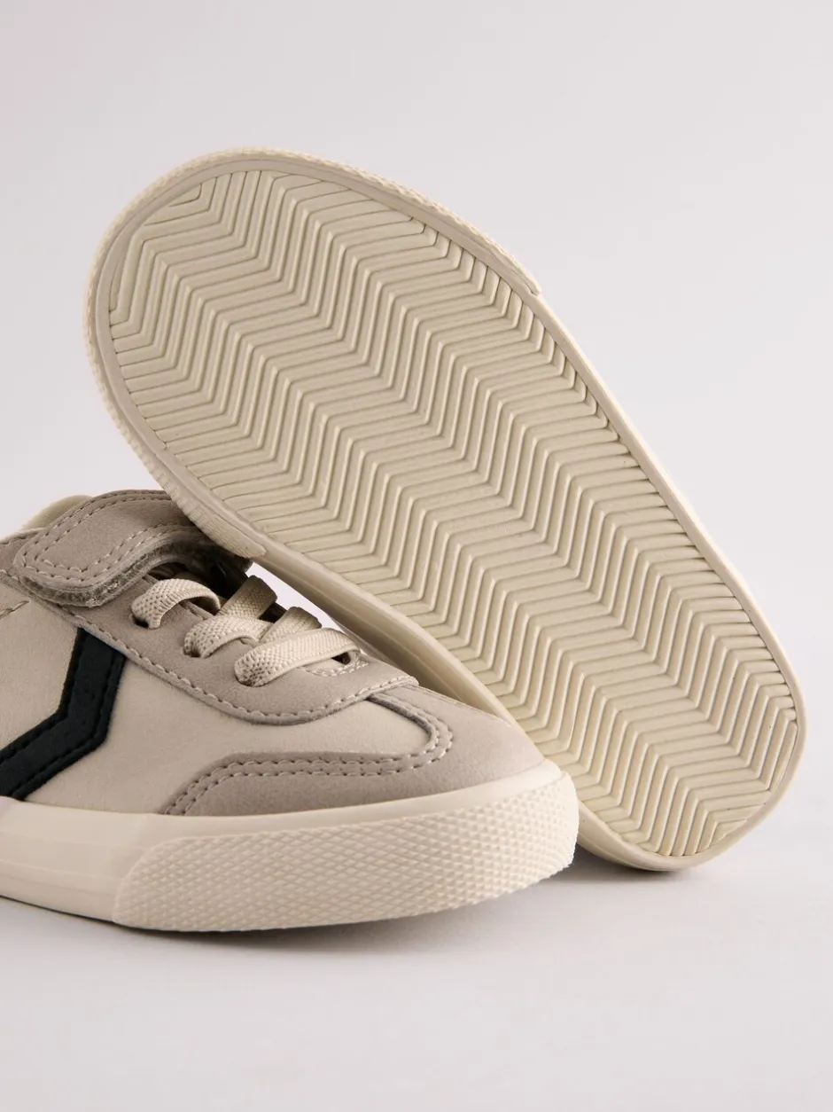 Sneakers|Next Grijs - Sneakers met klittenbandsluiting en elastische veters