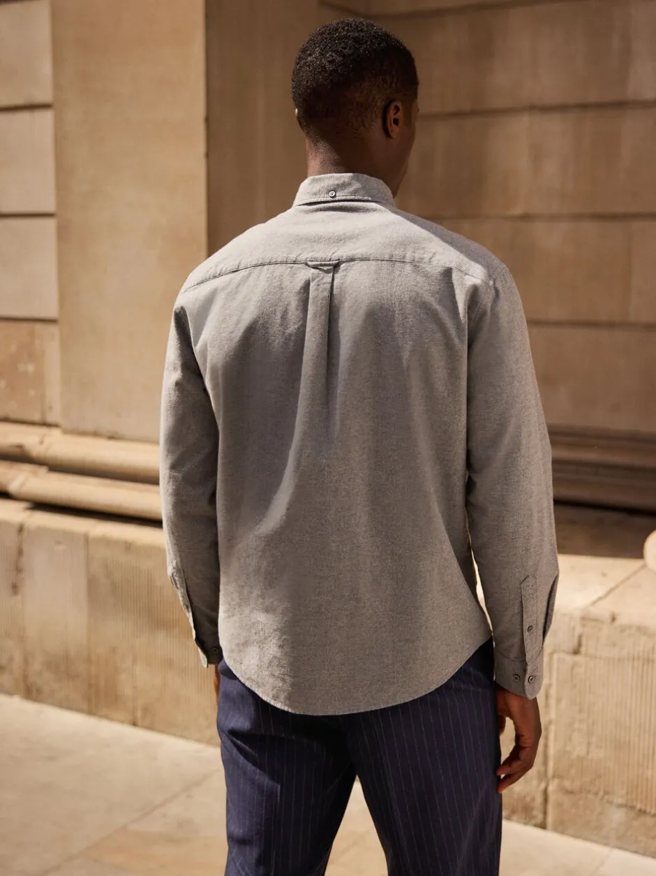 Formele Overhemden|Shirts*Next Grijs - Soft Touch Oxford Long Sleeve Shirt