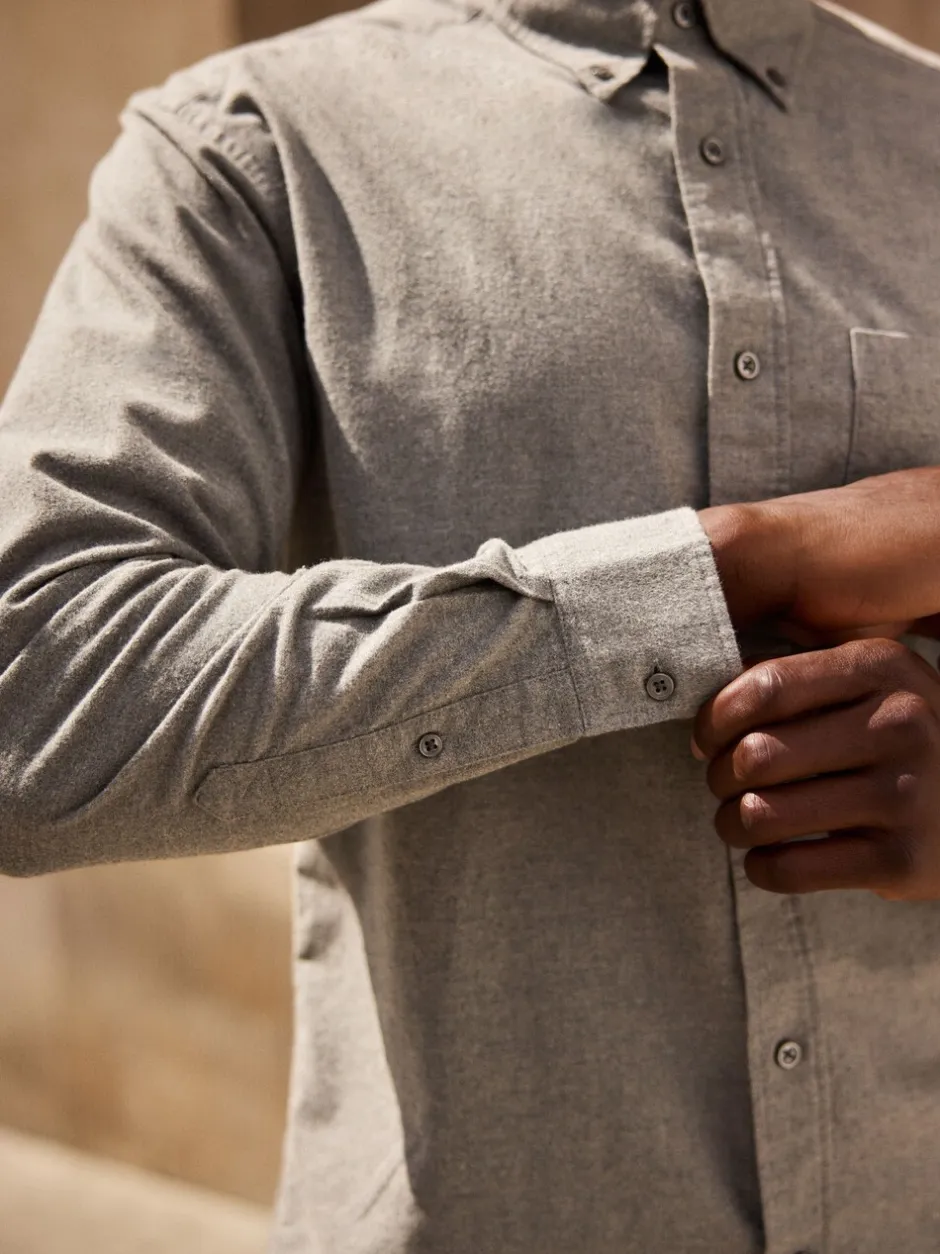 Formele Overhemden|Shirts*Next Grijs - Soft Touch Oxford Long Sleeve Shirt