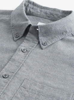 Formele Overhemden|Shirts*Next Grijs - Soft Touch Oxford Long Sleeve Shirt