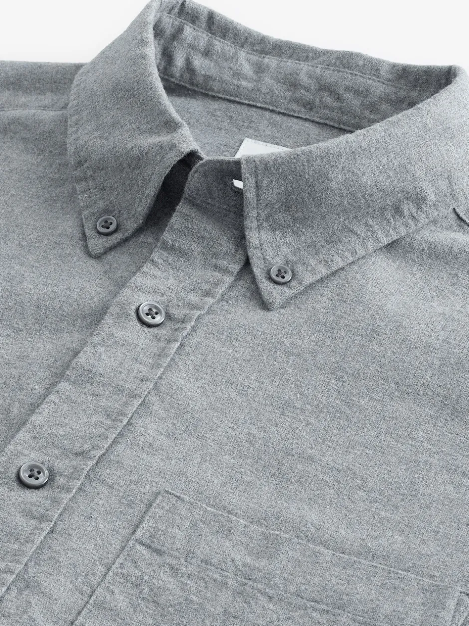 Formele Overhemden|Shirts*Next Grijs - Soft Touch Oxford Long Sleeve Shirt