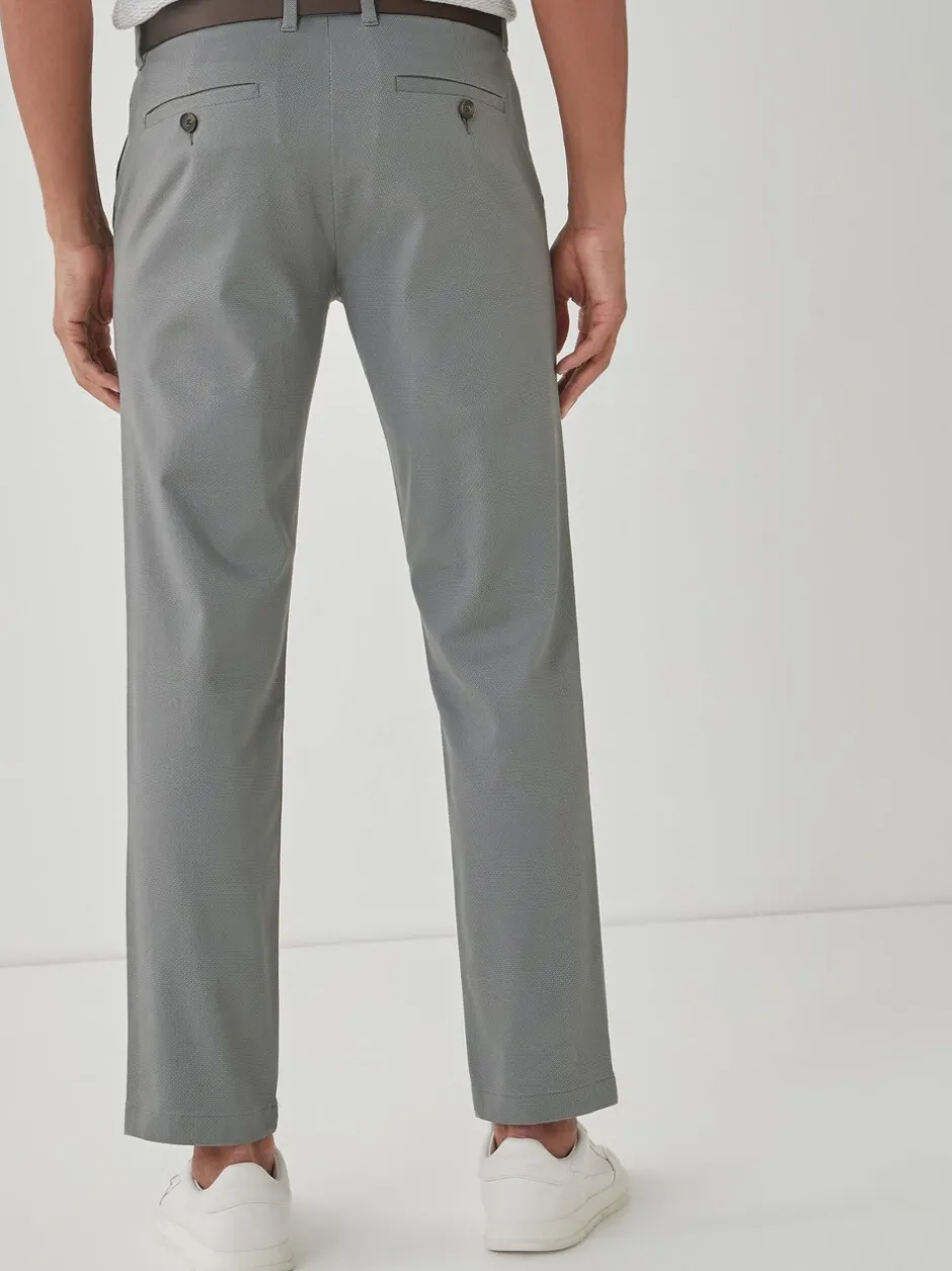 Broeken En Chino's|Next - Straight fit - Zachte chino met print en riem Grijs