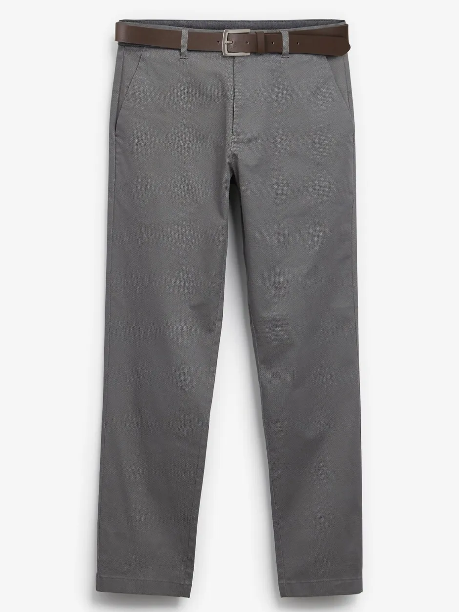 Broeken En Chino's|Next - Straight fit - Zachte chino met print en riem Grijs