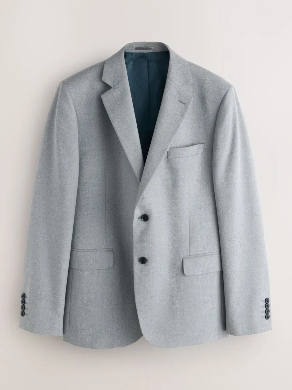 Blazers En Business-Jasjes|Pakken*Next - Strakke Pasvorm - Kostuum met textuur: colbert Grijs