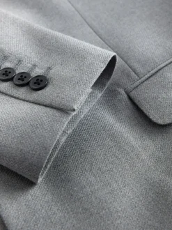 Blazers En Business-Jasjes|Pakken*Next - Strakke Pasvorm - Kostuum met textuur: colbert Grijs