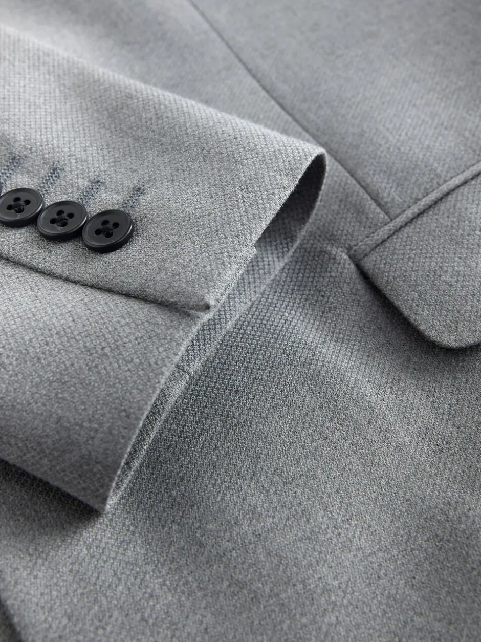 Blazers En Business-Jasjes|Pakken*Next - Strakke Pasvorm - Kostuum met textuur: colbert Grijs