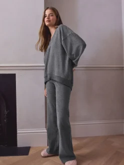 Loungewear|Next - STUDIO Fleece Tunic & Joggers Set Grijs