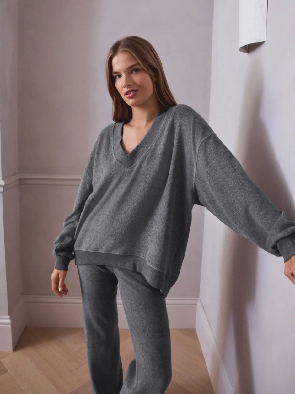 Loungewear|Next - STUDIO Fleece Tunic & Joggers Set Grijs