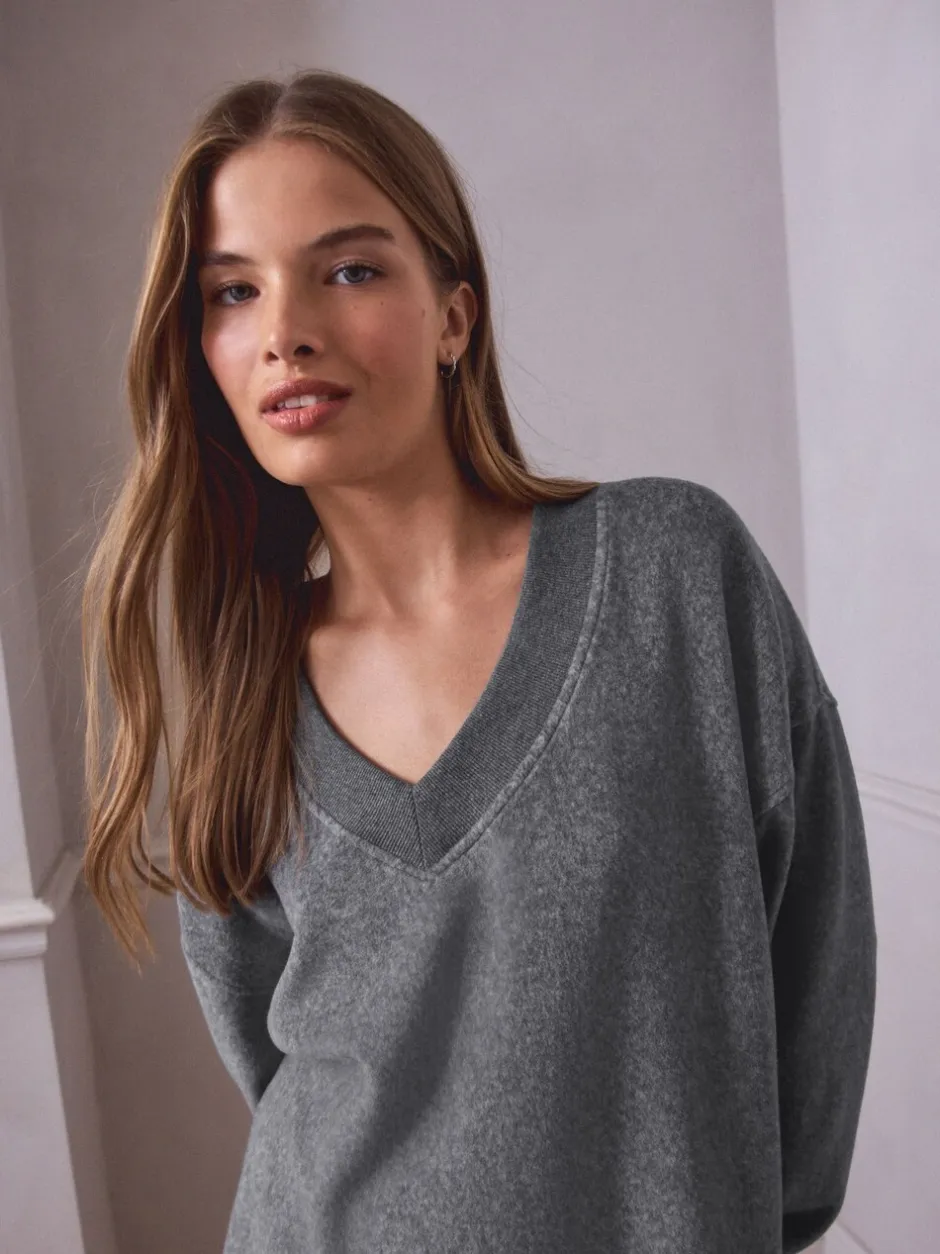 Loungewear|Next - STUDIO Fleece Tunic & Joggers Set Grijs