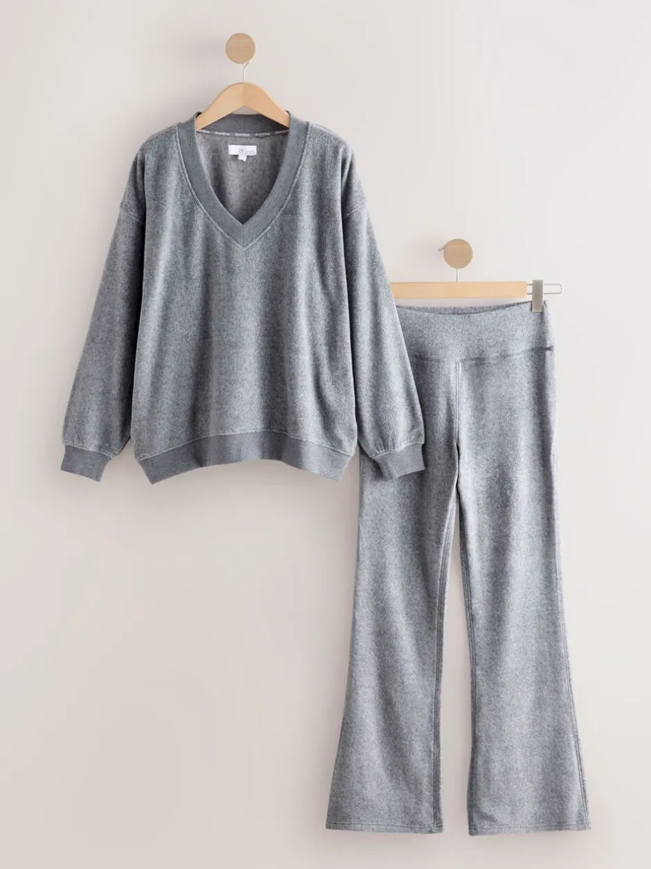 Loungewear|Next - STUDIO Fleece Tunic & Joggers Set Grijs
