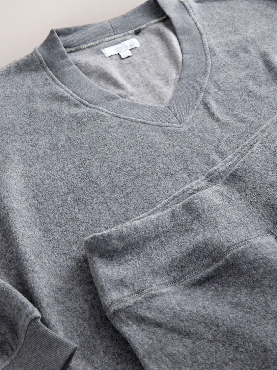Loungewear|Next - STUDIO Fleece Tunic & Joggers Set Grijs