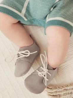 Babyschoenen|Next Grijs - Suède babyschoenen met veters (0-24 mnd)